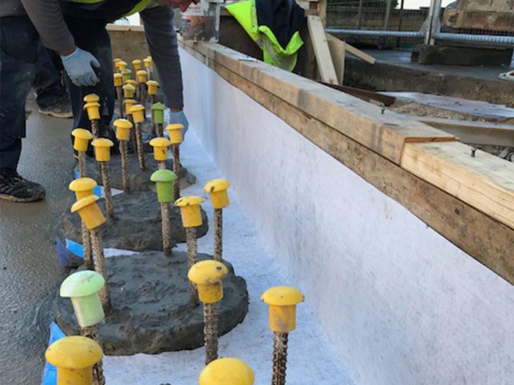 Newton 104 Crystalline Waterproofing application to site