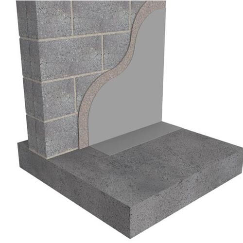 Technical drawing of Type A waterproofing solution
