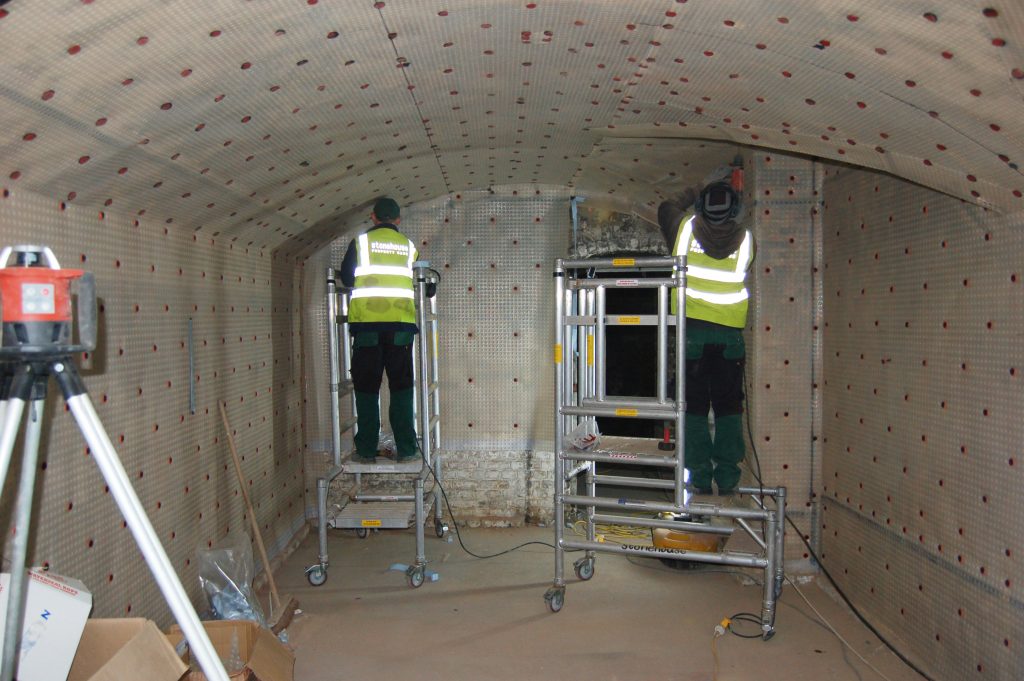 Newton Membrane Being Installed To Vaults