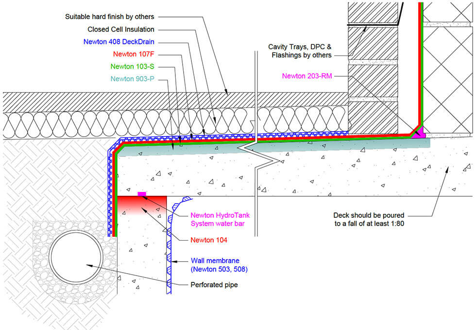 Technical Drawing Inverted Warm Roof RC Deck