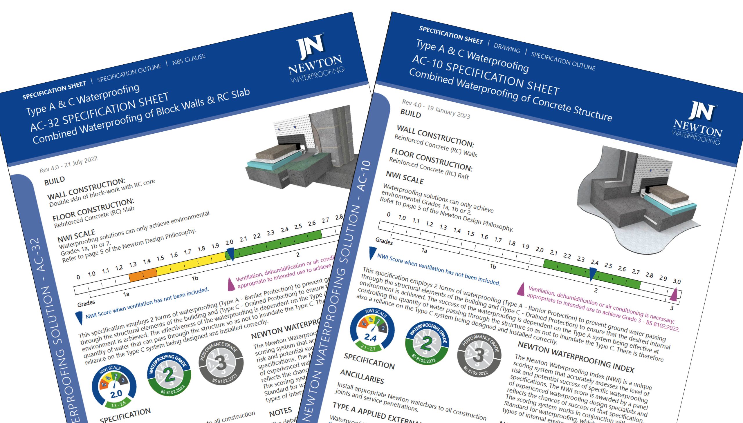 Sample Waterproofing Specification Sheets for Structural Waterproofing