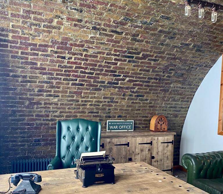 Recycled/renovated furniture and decorations completed the final space