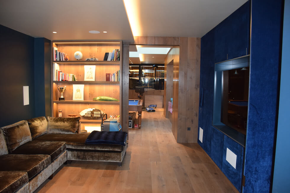 Finished basement family room notting hill london