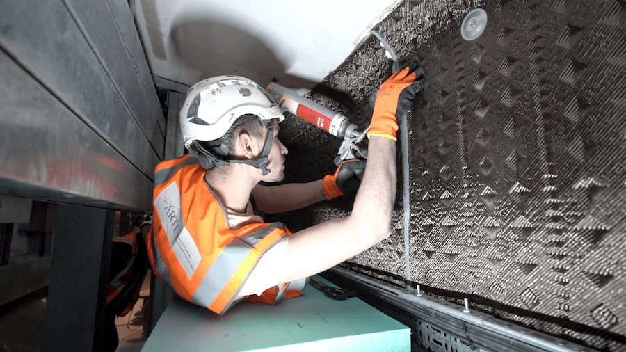 there were challenges in installing the membrane in tight spaces