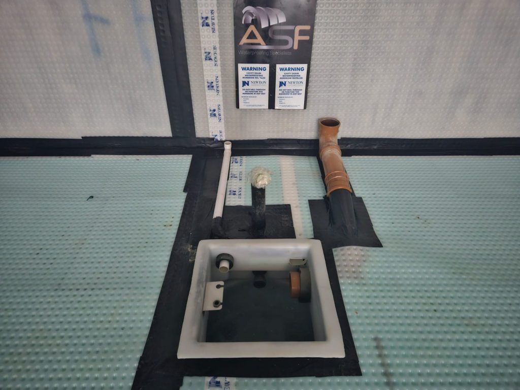 ASF 508R membrane and sump pump installation