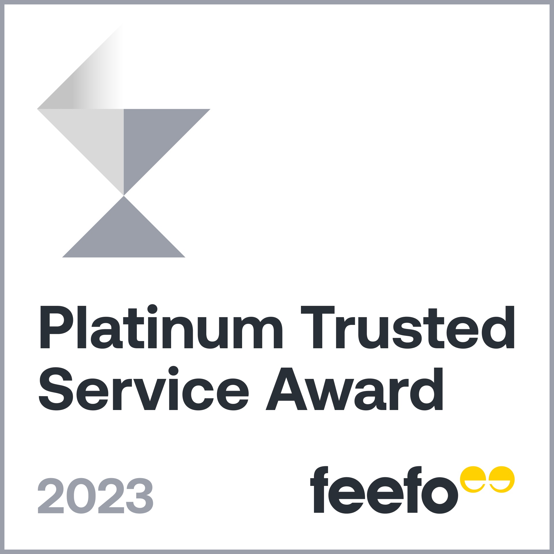 2023 feefo Platinum Trusted Service Award logo