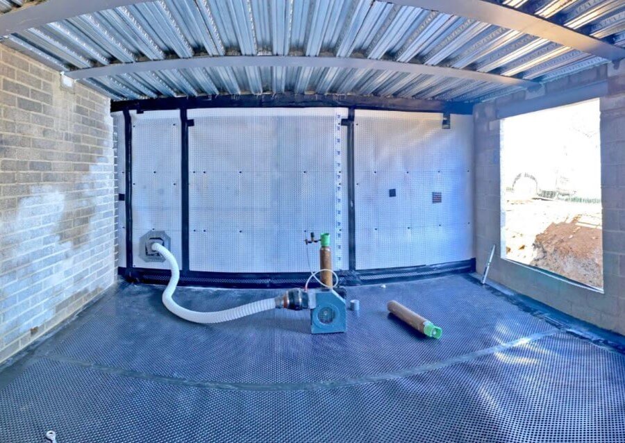 Radon Gas Protection for basements PAC-500 System